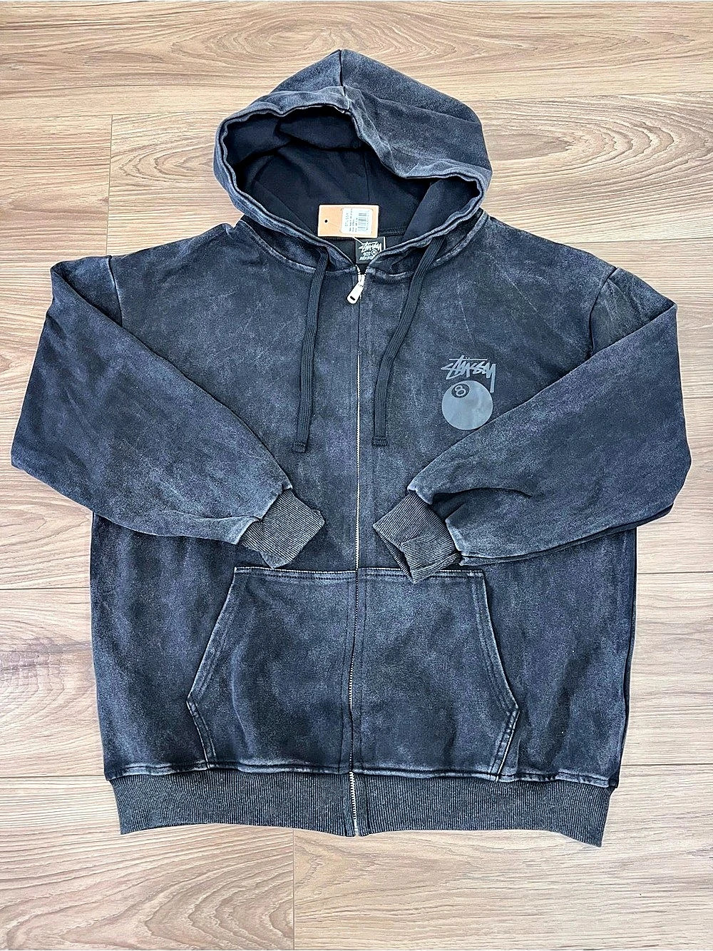 Stüssy 8 Ball Zip Hoodie Black Size Medium NWT